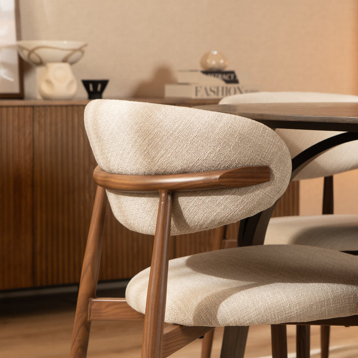 Bronx71 Eetkamerstoel Lara linnen taupe