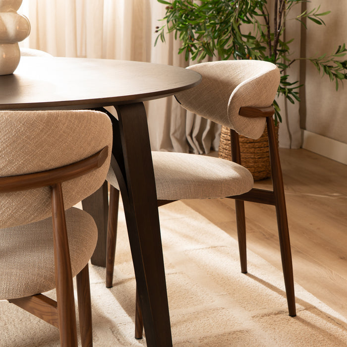 Bronx71 Eetkamerstoel Lara linnen taupe