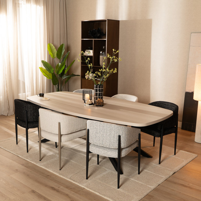 Bronx71 Eetkamerstoel Armin gemêleerde stof zwart