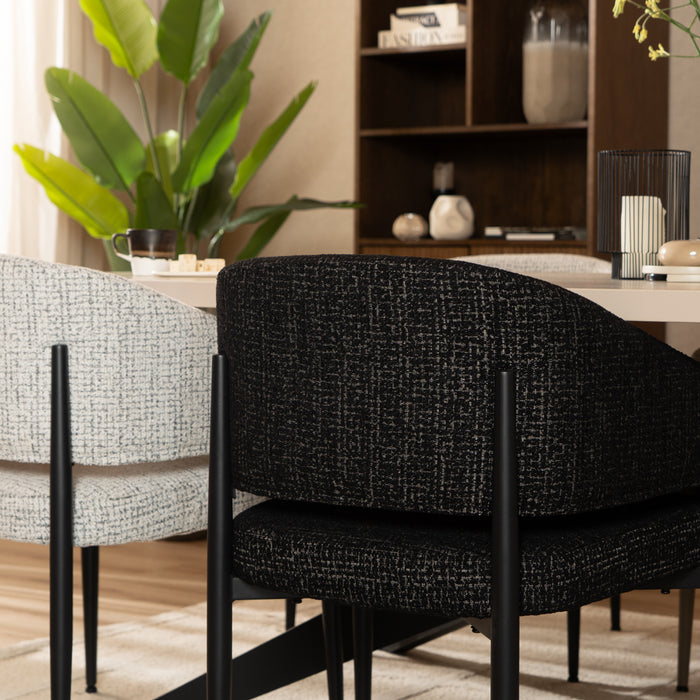 Bronx71 Eetkamerstoel Armin gemêleerde stof zwart