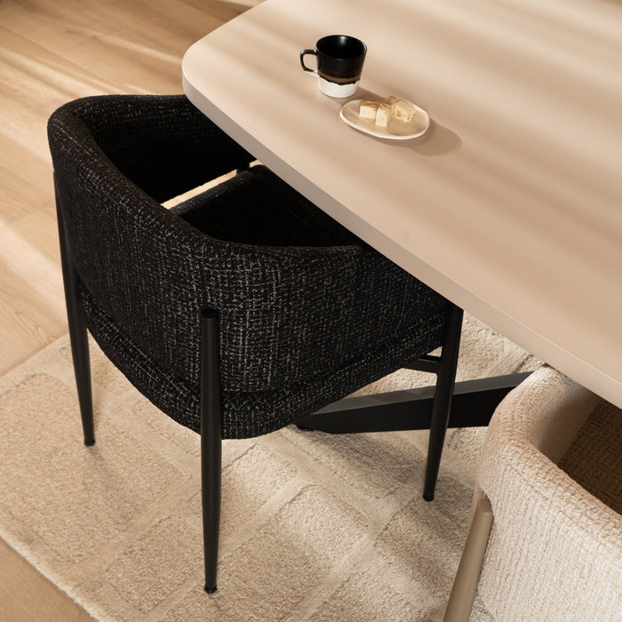 Bronx71 Eetkamerstoel Armin gemêleerde stof zwart