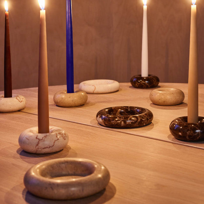 OYOY Living Savi Kandelaar Ø 15,5 cm - Marmer - Off White