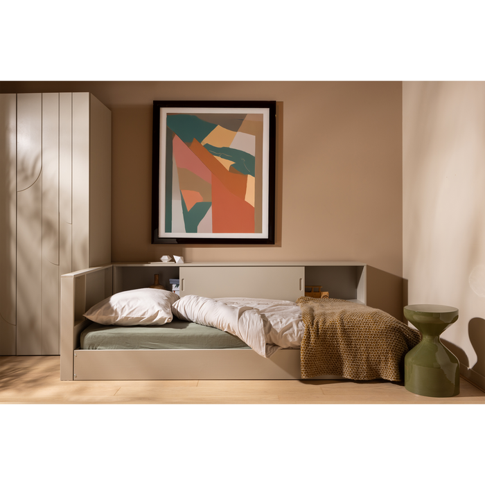 WOOOD Carter Hoekbed Links|Rechts - Grenenhout - Dust|Beige - 90x200