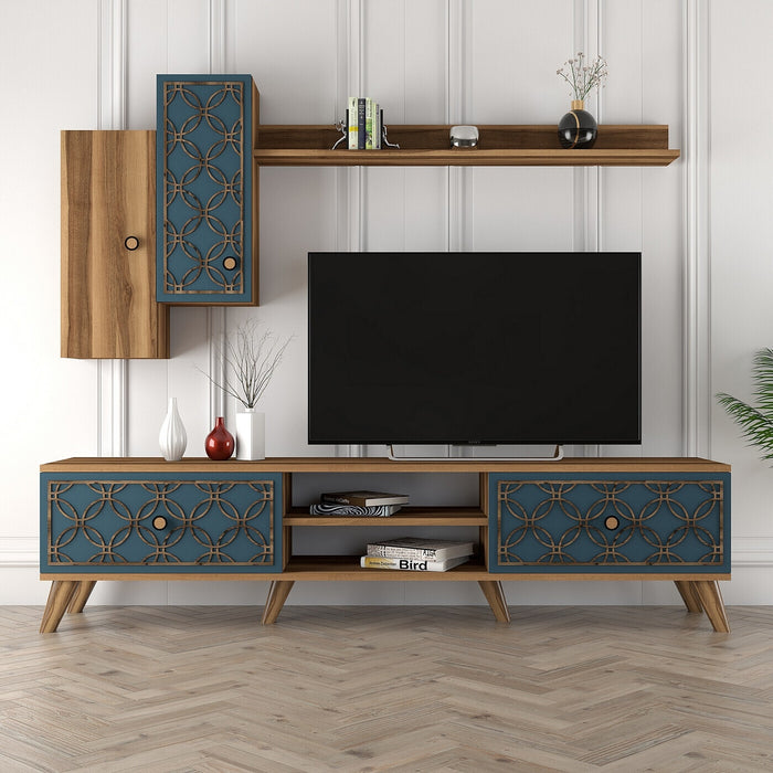 Giga Meubel - Tv-meubel Bruin|Blauw - Excl. Schap - 180cm - Class