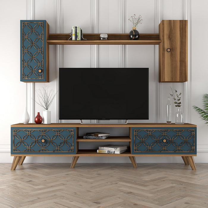 Giga Meubel - Tv-meubel Bruin|Blauw - Excl. Schap - 180cm - Class