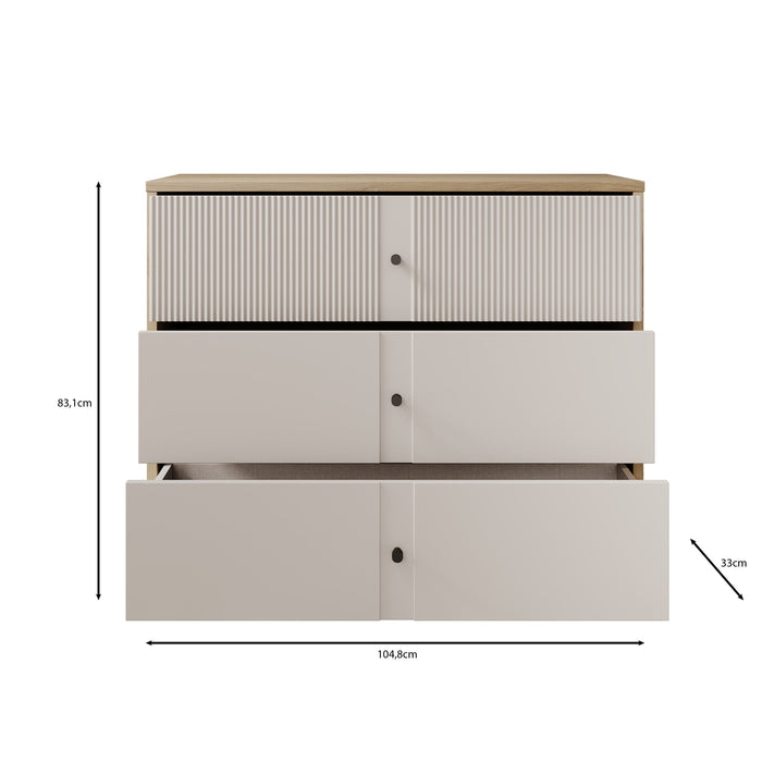 Meubella - Ladekast Riggs - Beige - 105 cm