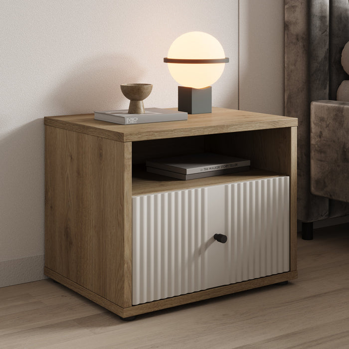 Meubella - Nachtkastje Riggs - Beige - 55 cm