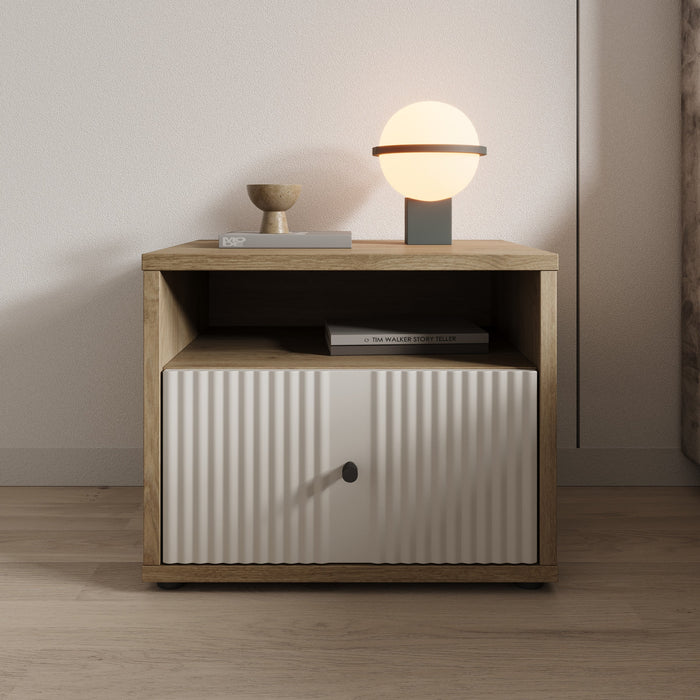 Meubella - Nachtkastje Riggs - Beige - 55 cm