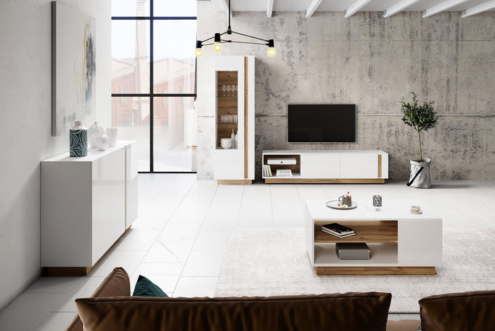 Meubella - Woonkamer Ashley 2 - Wit - Eiken