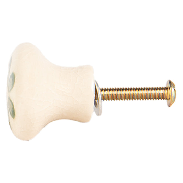 Clayre & Eef Deurknop Ø 3x3 cm Beige Groen Keramiek
