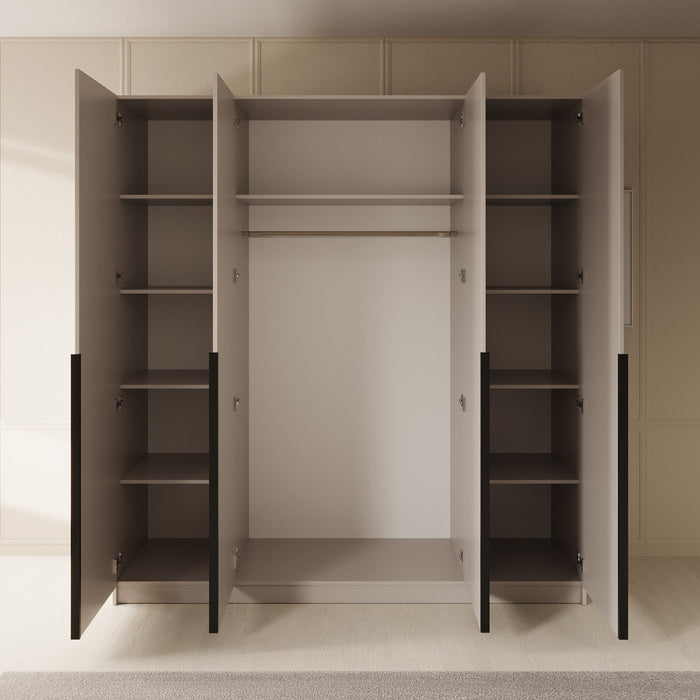 Meubella - Kledingkast Sabre - Beige - 200 cm