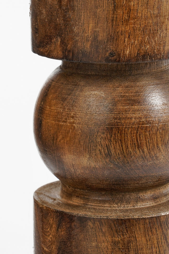 Mica Decorations Philo Kandelaar - H30 x Ø11 cm - Mangohout - Bruin