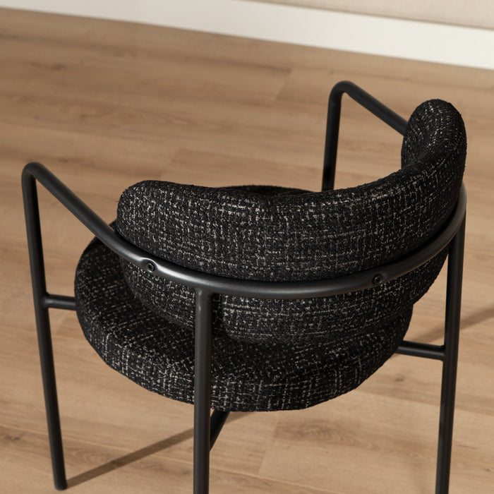 Bronx71 Eetkamerstoel Nicky gemêleerde stof zwart