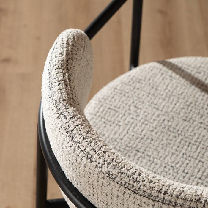 Bronx71 Eetkamerstoel Nicky gemêleerde stof off white|zwart