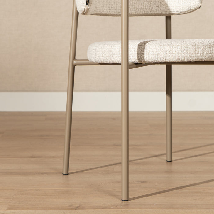 Bronx71 Eetkamerstoel Nicky gemêleerde stof beige