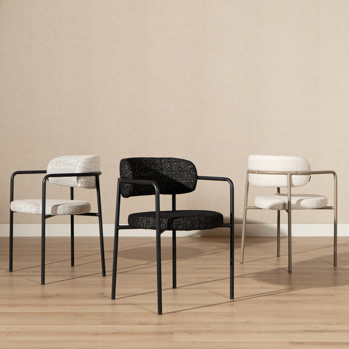 Bronx71 Eetkamerstoel Nicky gemêleerde stof beige