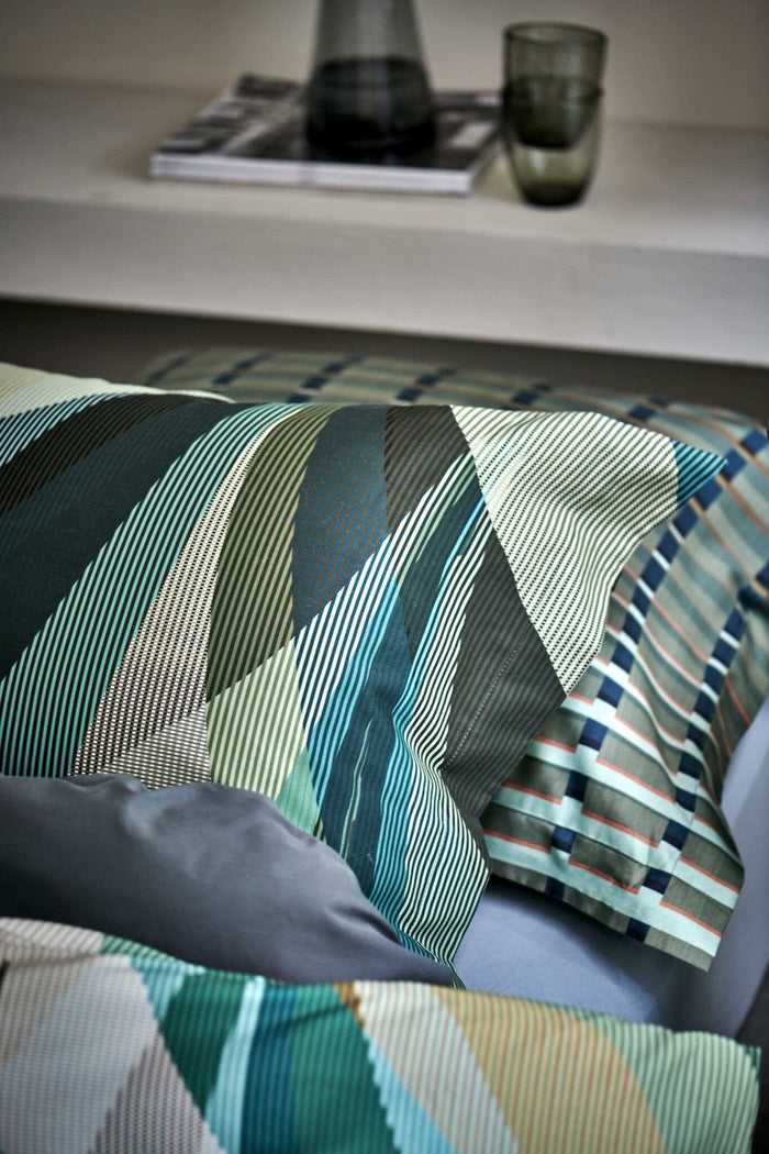 Urban Dekbedovertrek | 200 x 200|220 cm | Groen | Blauw | Satijnkatoen