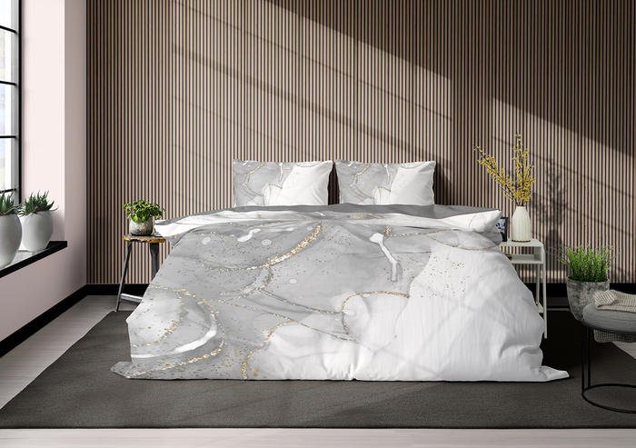 Eleganzzz Dekbedovertrek Micropercal Mystic Nights - soft grey