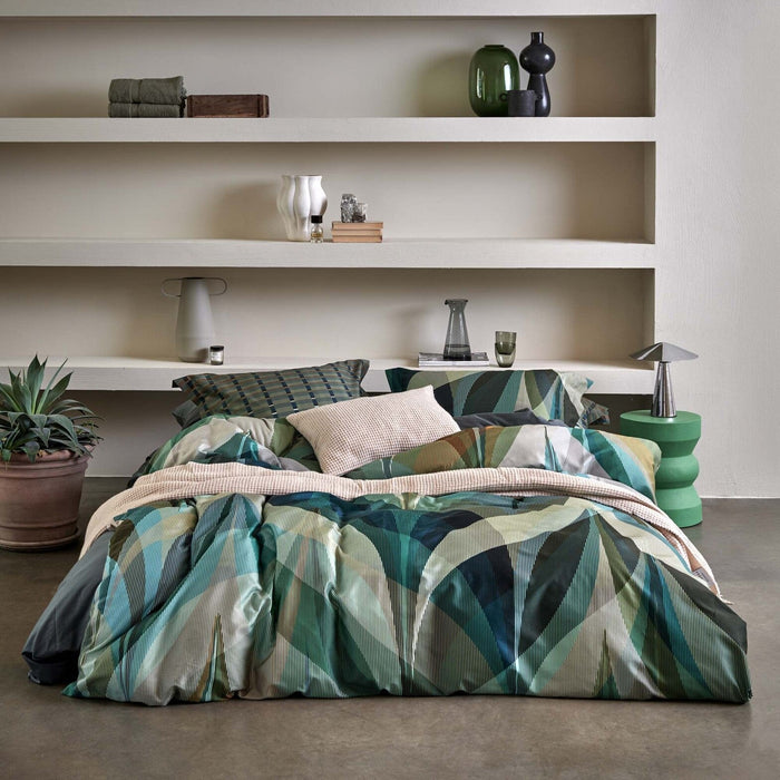 Urban Dekbedovertrek | 140 x 200|220 cm | Groen | Blauw | Satijnkatoen