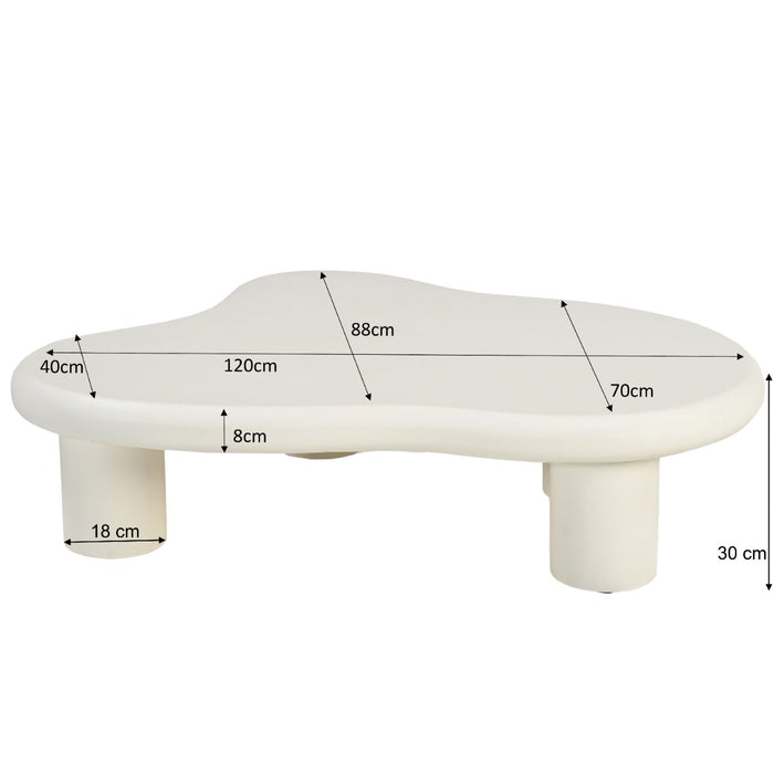 Livingfurn - Salontafel Ivoor Beton - 120x88x30cm - Feline