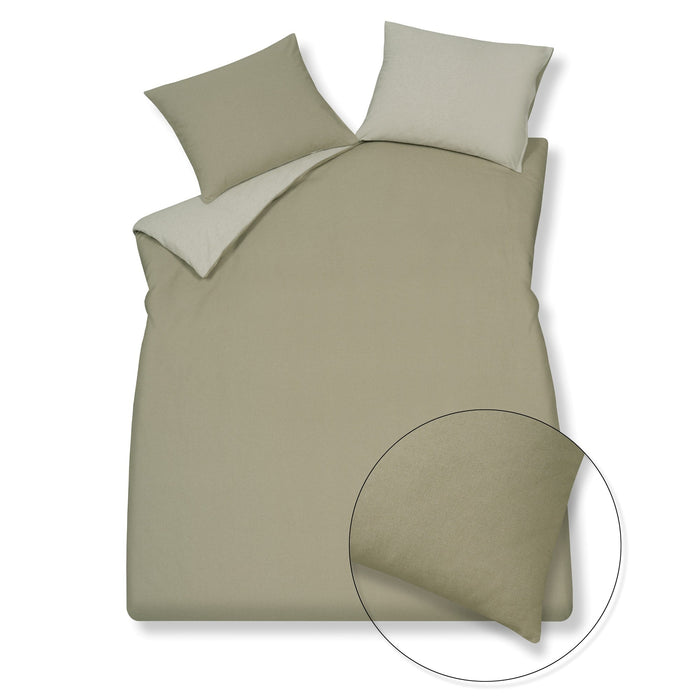 Home Livorno Dekbedovertrek Sage Green | 140 x 200|220 cm | Groen