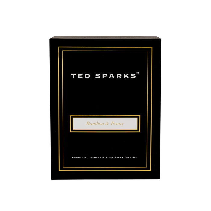 Ted Sparks Kaars, Geurstokjes & Roomspray Gift Set L - Bamboo & Peony
