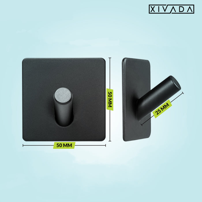 XIVADA Toilet accessoires set - 4 delig - Zonder boren - Rvs - Zwart