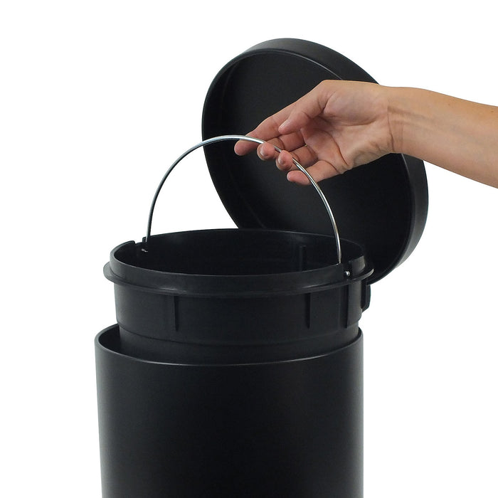 Kela - Afvalemmer Kilian RVS zwart, 12 L - Kela