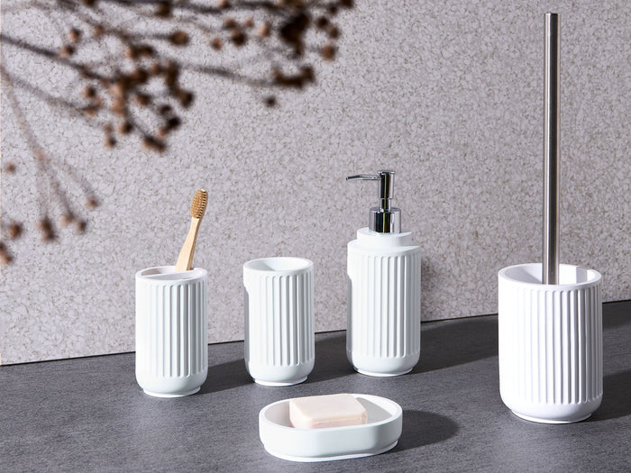 Beliani - HUARMEY - Badkameraccessoireset - Wit - Polyresin