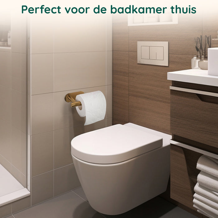 XIVADA Toiletrolhouder Nino - Rvs - Zelfklevend - Goud