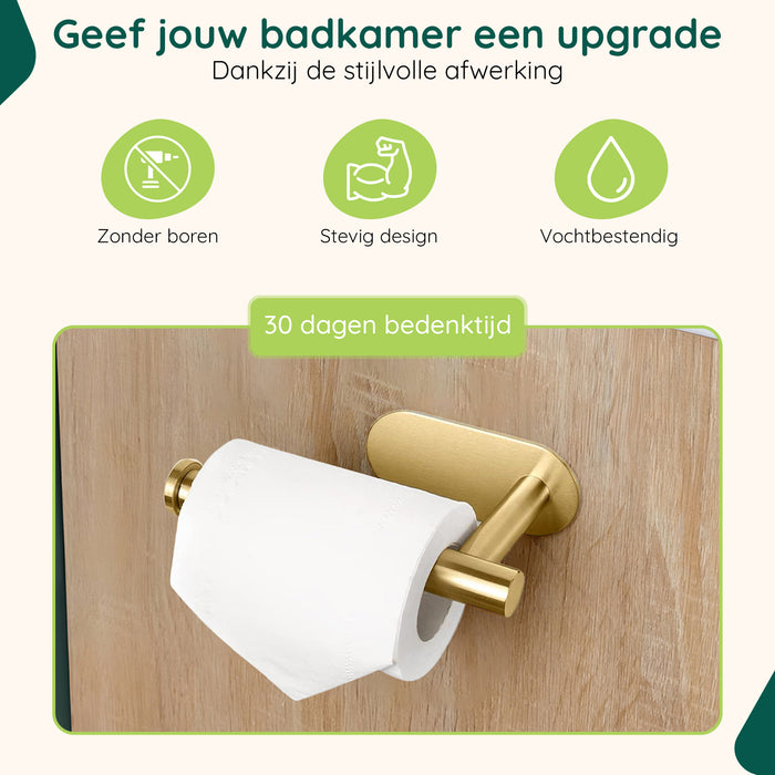 XIVADA Toiletrolhouder Nino - Rvs - Zelfklevend - Goud