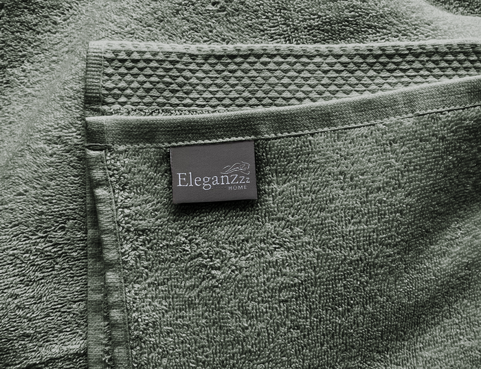 Eleganzzz Badgoedset 100% Katoen - olive green - 12-delig