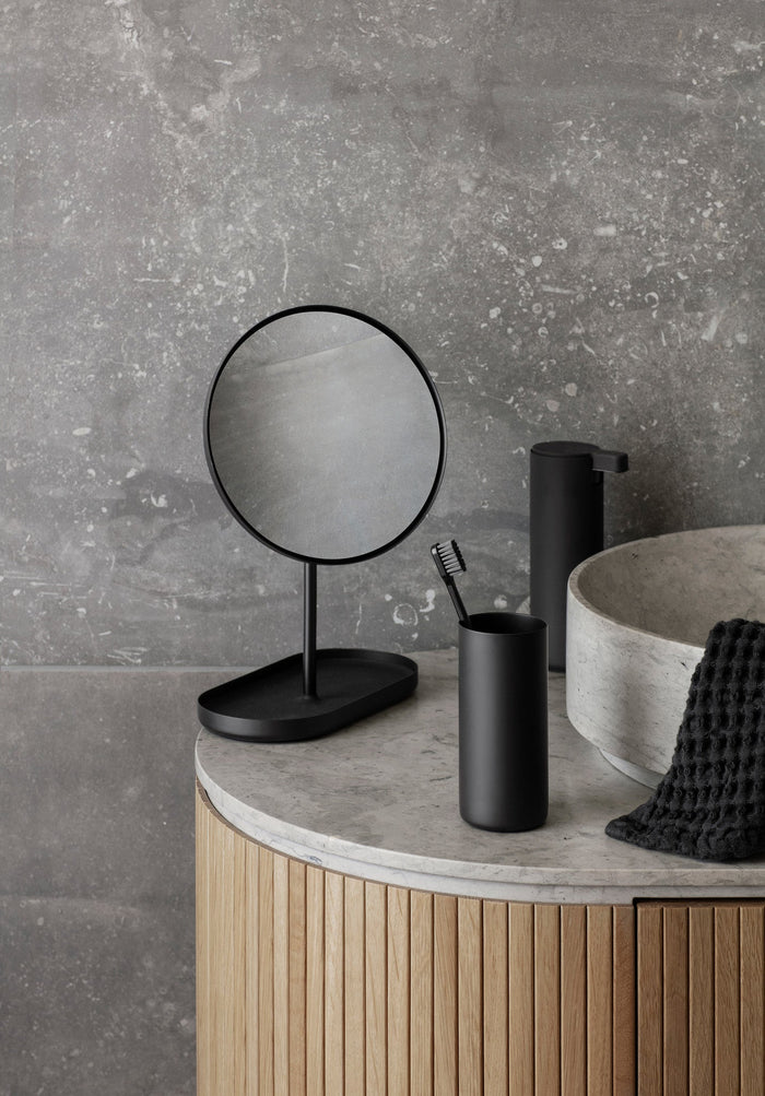 Modo Toiletrolhouder Met Plateau Black | Zwart | Staal