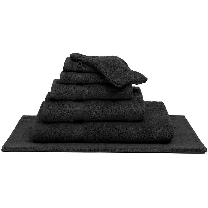 Pakketdeal: 3x Badlaken + 1x Hotelmat Ranger Off | Zwart | Katoen