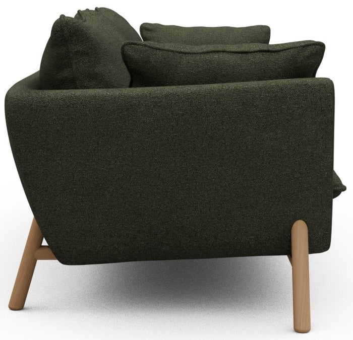 Kragelund Hasle 3-zits Bank Bosgroen Bouclé | Eiken