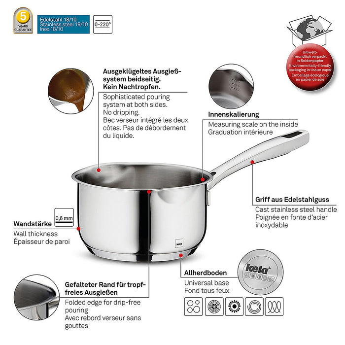 Steelpan RVS, 0,6 L - Kela | Flavoria