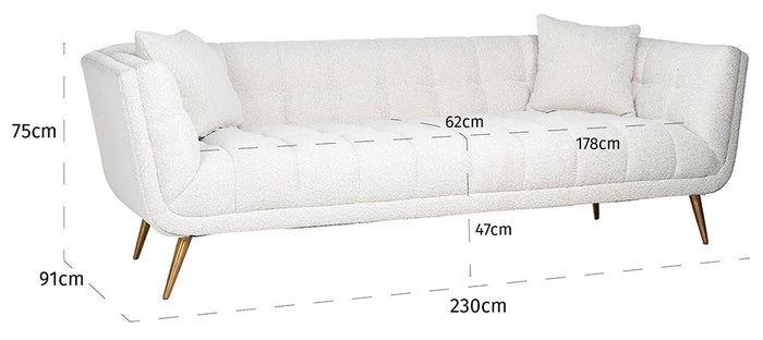 Richmond Interiors Huxley Bankstel Wit Bouclé