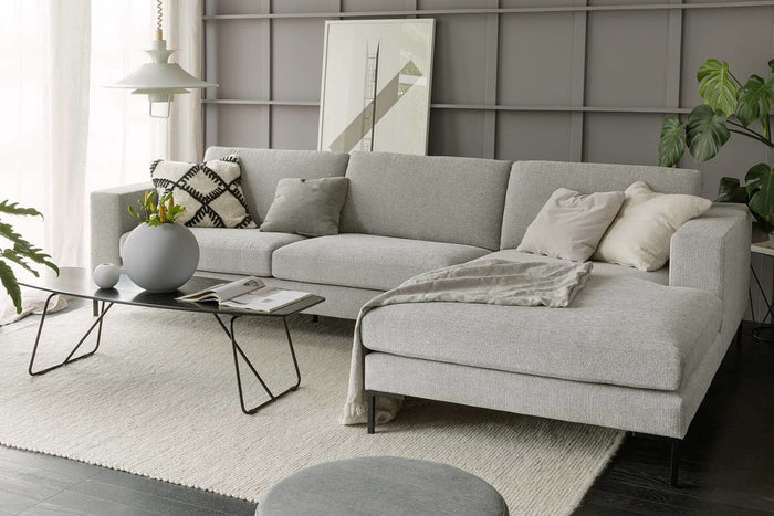 Sits Domino 3-zits Hoekbank Rechts Lichtgrijs