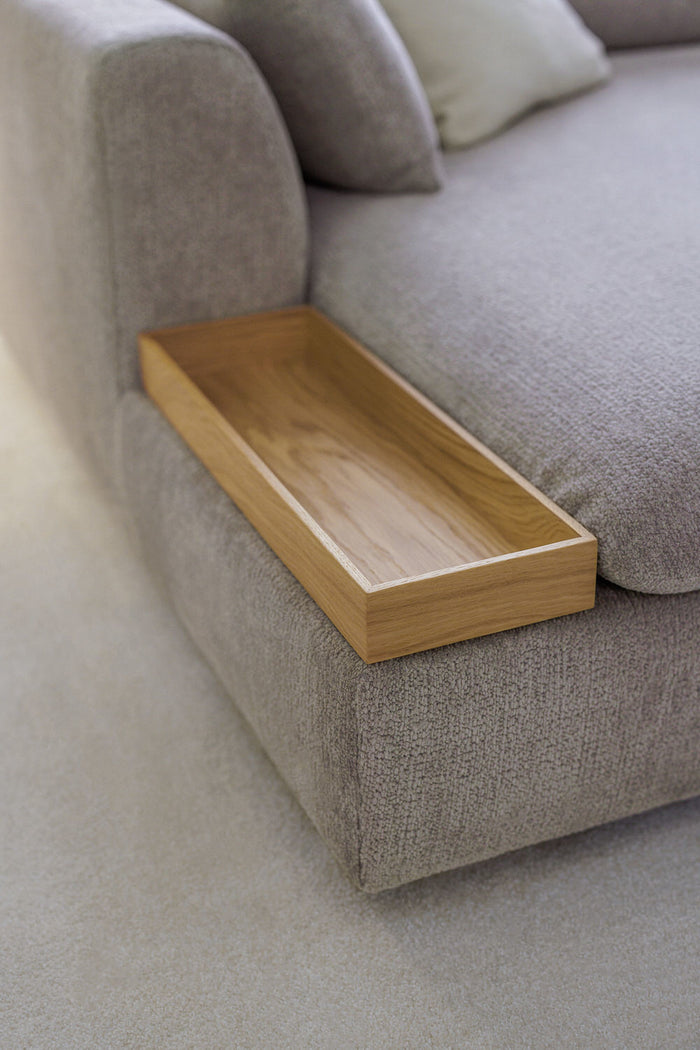 Sits Milou Lichtgrijs 3-zits Hoekbank met Tray Links