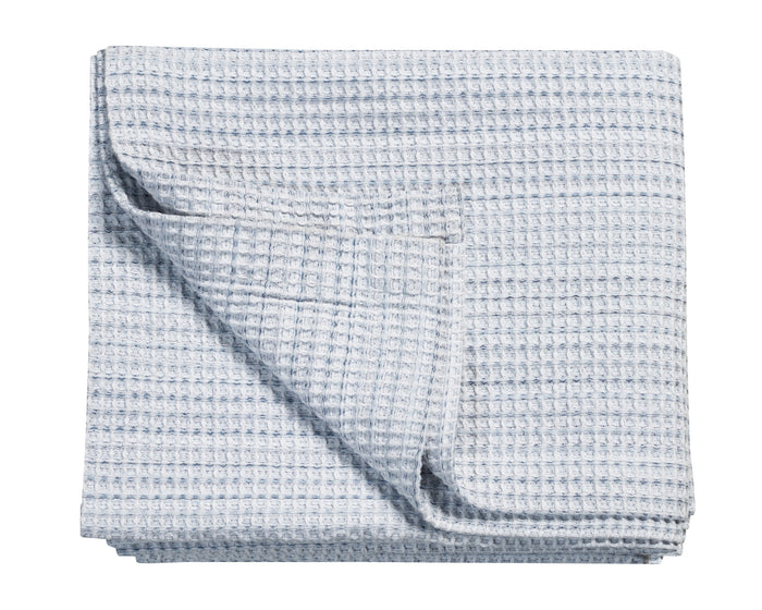 Bedsprei | Wafeldeken Pure 31 Faded Denim | 260 x 260 cm | Wit | Blauw