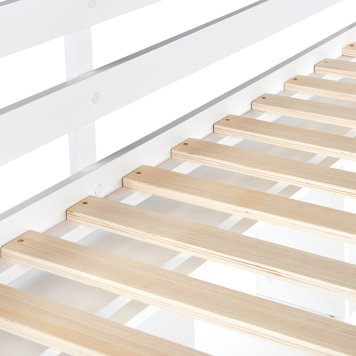 Beliani - FOUCAMONT - Hoogslaper - Wit - 90 x 200 cm - Dennenhout