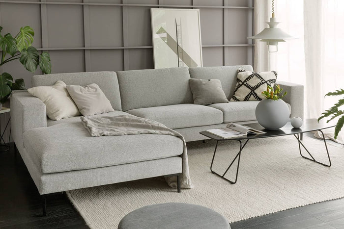 Sits Domino 3-zits Hoekbank Links Lichtgrijs