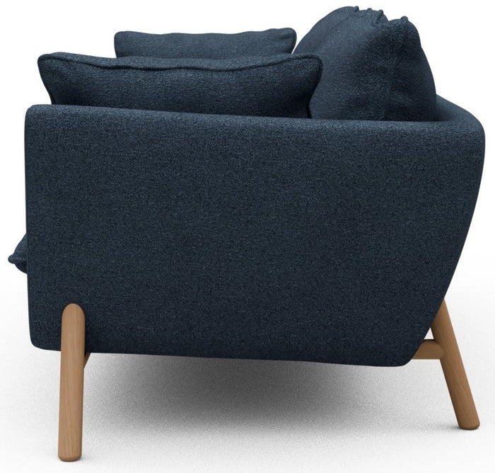 Kragelund Hasle 3-zits Bank Blauw Bouclé | Eiken