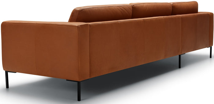 Sits Elton 3-Zits + Chaise Lounge Leer Cognac Rechts|Links