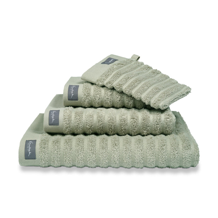Pakketdeal: 5x Badlaken Home Wave Smoke Green | Groen | Katoen