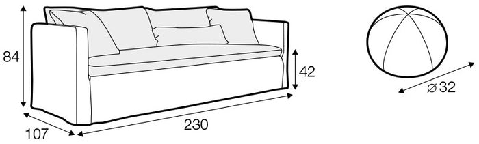 Sits Lill 3-zits Bank Natur