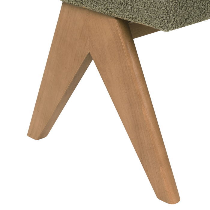 Beliani - TAMRE - Bankje - Groen|Donkerbruin - Bouclé