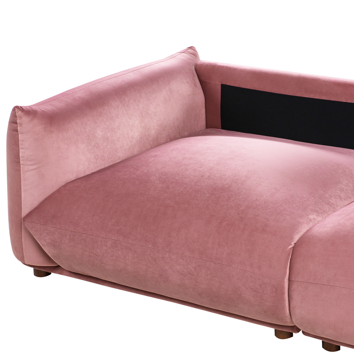 Beliani - LUVOS - Driezitsbank - Roze - Fluweel