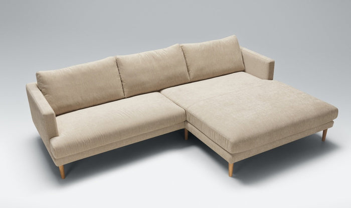 Sits Britt 2.5-Zits Bank + Chaiselongue Natur