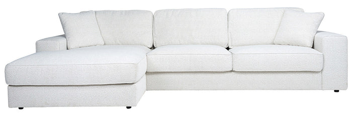 Richmond Interiors Santos 3 zits + Lounge Links Hoekbank Boucle Wit